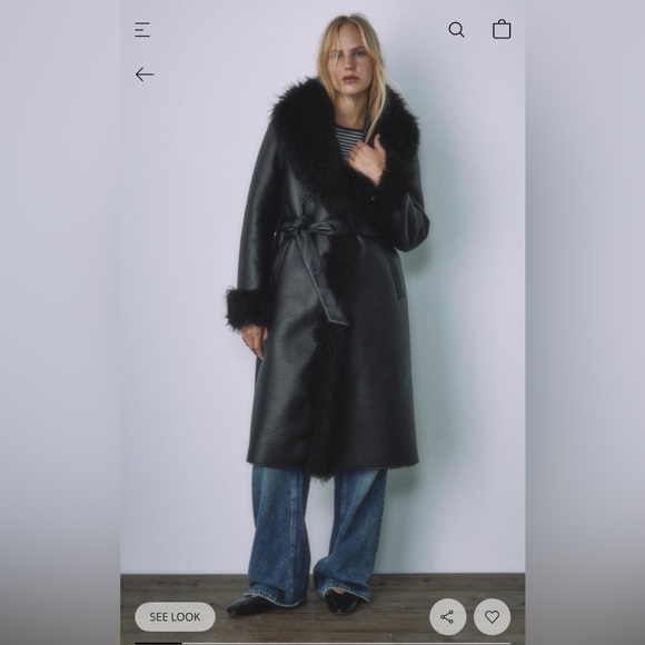 stradivarius Jackets & Blazers - Stradivarius Black Teddy Jacket with Faux Fur Trim